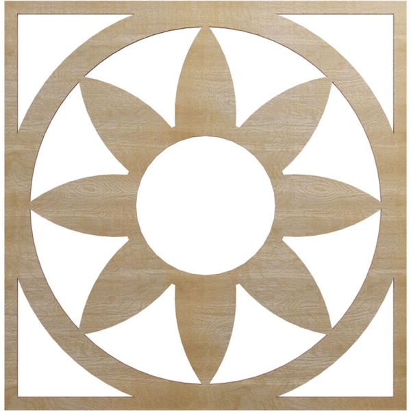 Ekena Millwork Blume Wood Fretwork Pierced Ceiling Medallion, Hickory, 22"OD x 7 5/8"ID x 3/8"T CMWP22X22X0375BLHI - main